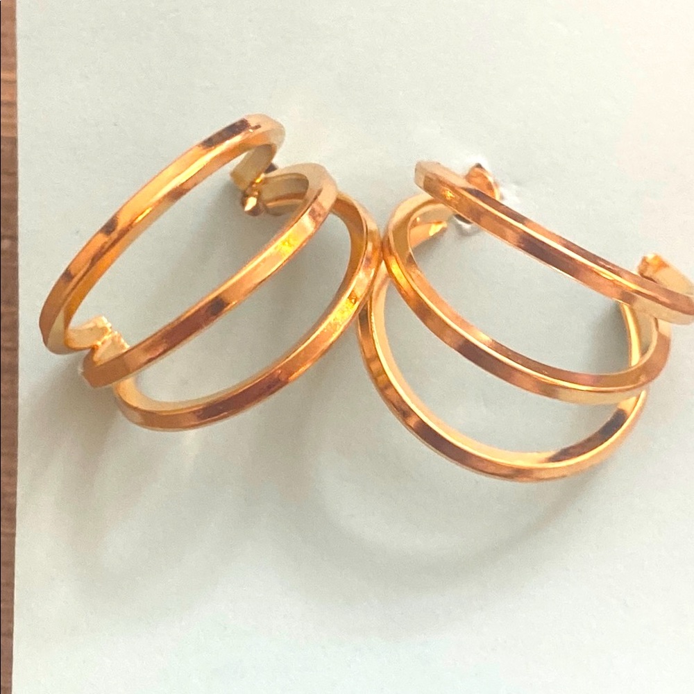 Gold Triple Hoop Earrings